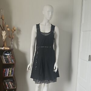 Vintage Black Layered Sleeveless Dress
